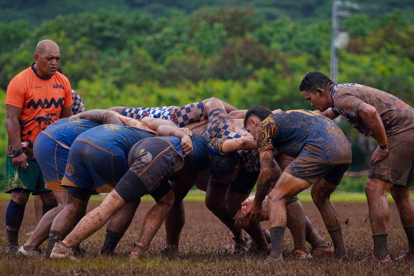 Le rugby à 7 pour la première fois à la Toa Mo'a, béni par...beaucoup de pluie et de boue.