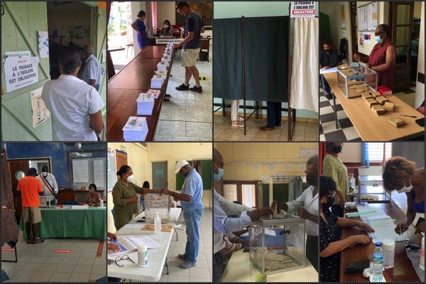 Montage opérations de vote dans les bureaux de Martinique