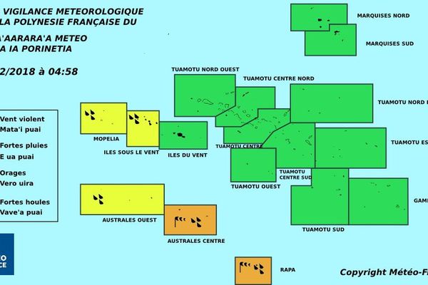 Amélioration à Tahiti, dégradation toujours présente aux ISLV et aux Australes