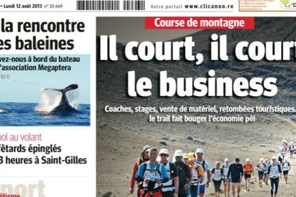 La une du Journal de la Réunion lundi 12 août. 