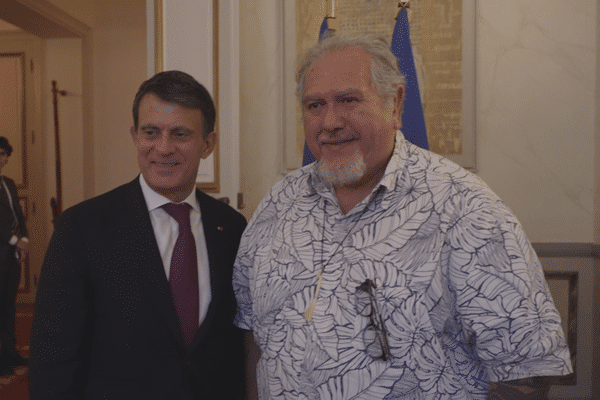 Rencontre entre le ministre des Outre-mer Manuel Valls et le président de la Polynésie française Moetai Brotherson, vendredi 17 janvier 2025.