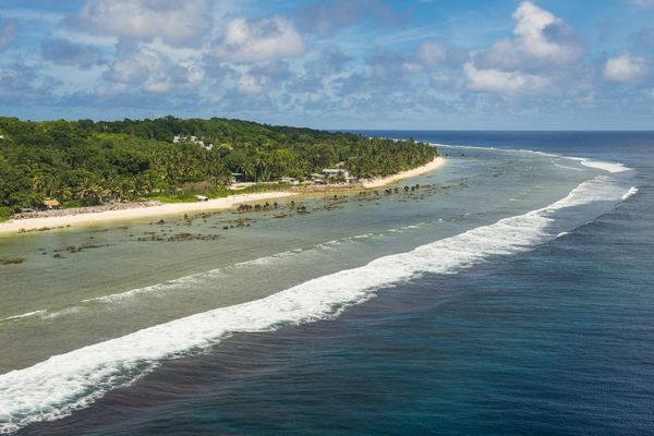 Vue aérienne de Nauru dans le Pacifique Sud.