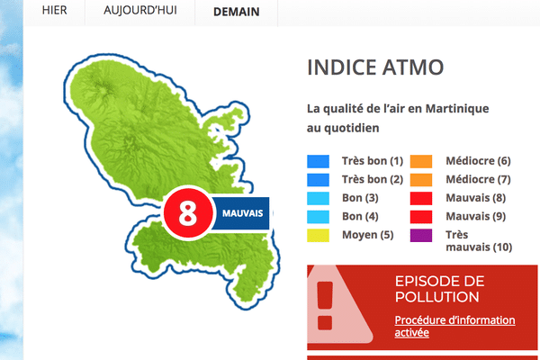 L'indice atmo sera de 8-mauvais ce lundi 11 juin. 