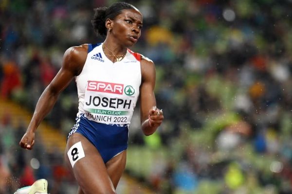La sprinteuse française Gémima Joseph aux championnats d'Europe de Munich (Allemagne), le 18 août 2022.