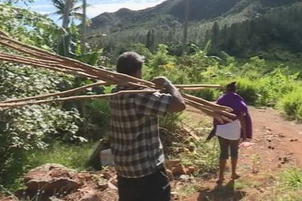 Capture épisode 1 feuilleton Retour à Houaïlou : Gouareu famille Poëdi aux champs juillet 2017