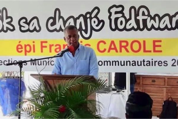 Francis Carole  au moment de sa déclaration de candidature (samedi 16 novembre 2019)