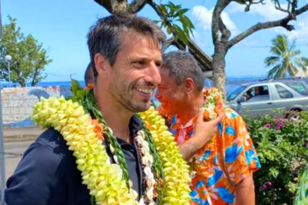 Tony Estanguet lors de sa visite à Tahiti, en août 2022.