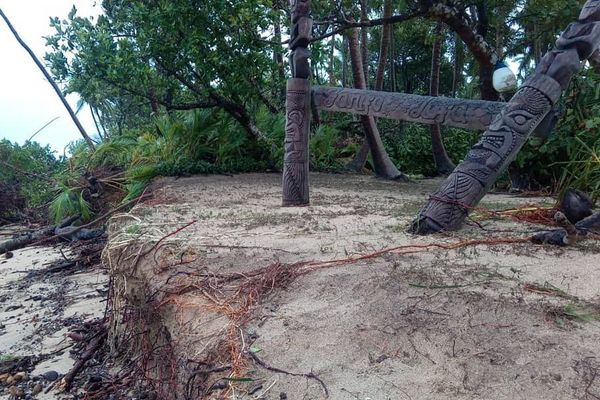 Effet de Tino à Uoleva, dans les îles Ha'apai de Tonga, janvier 2020