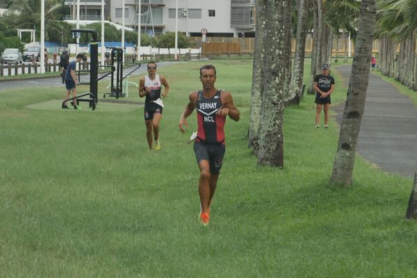 Patrick Vernay, ici au premier plan lors de sa victoire sur le triathlon de la rentrée.