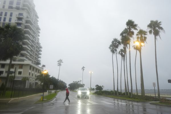 Le mauvais temps à Tampa (Floride) dans l'attente du passage de l'ouragan Milton, mercredi 9 octobre 2024