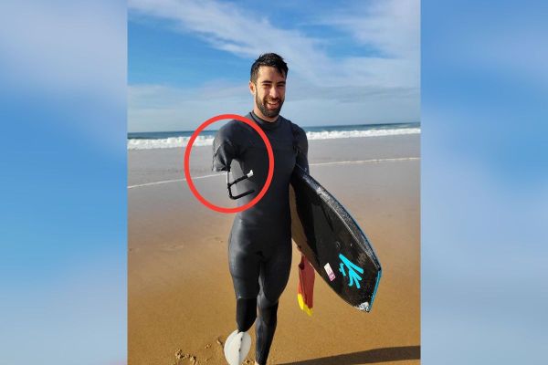 Le Réunionnais Laurent Chardard avait perdu sa prothèse au large de la plage du Porge, près de Bordeaux.