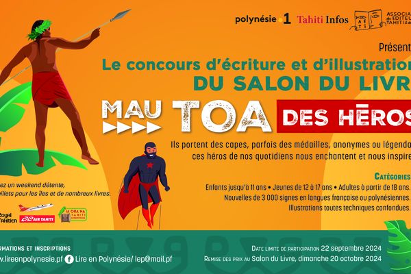 Pour cette 24e édition du Salon du livre, qui aura lieu du 17 au 20 octobre, le thème se porte sur "Mau Toa, des héros".