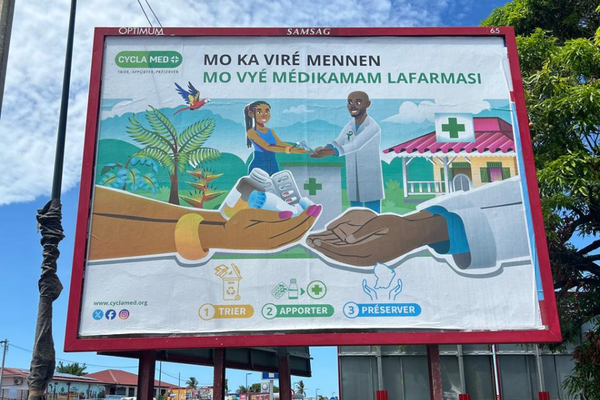 Campagne d'affichage de Cyclamed en Guyane