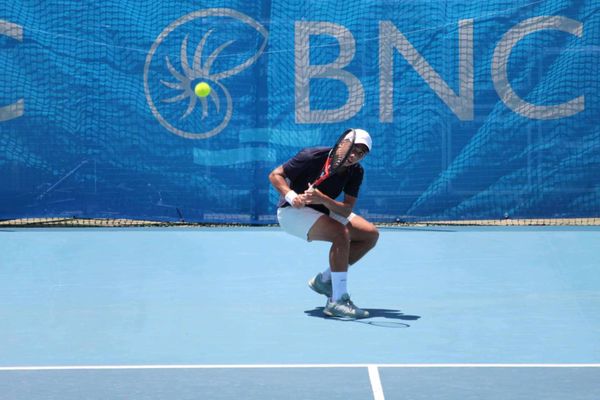 Le Calédonien Heremana Courte lors du BNC Tennis Open, le lundi 30 décembre 2024.