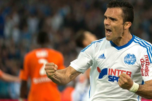 Jérémy Morel, après avoir marqué un but pour l'OM face à Lorient le 25 avril 2015