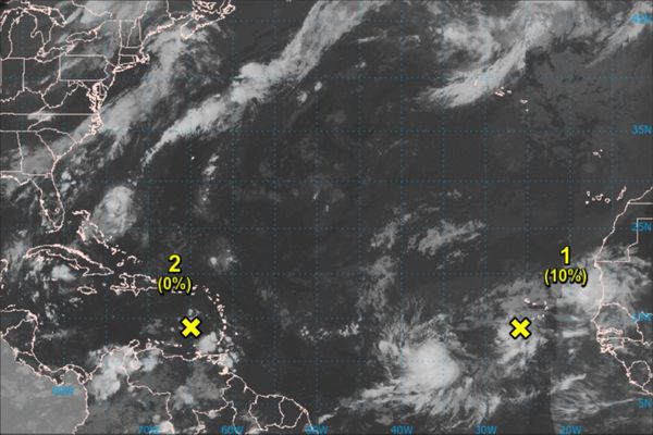 Carte météorologique du Centre National Cyclonique de Miami
