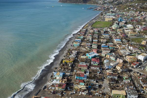 Roseau, la capitale de la Dominique après le passage d'Irma