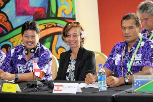 Nicole Sanquer, ministre en charge des sports et Tauhiti Nena, président du comité olympique de Polynésie française, n'ont malheureusement pas convainu les membres de l’ONOC (Océania national olympic comittees) 