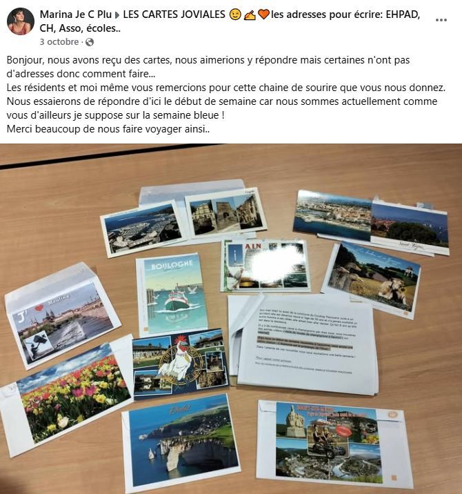 Postcards to take residents of the long-term care unit of Saint-Pierre hospital on a trip