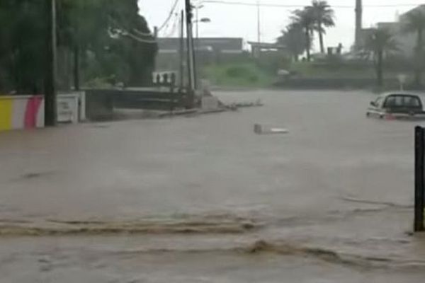 Des inondations à Maurice. 