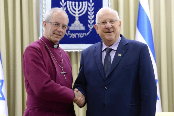 Justin Welby, archevêque de Cantorbéry et primat de l'Église d'Angleterre et Reuven Rivlin, Président de l'État d'Israël