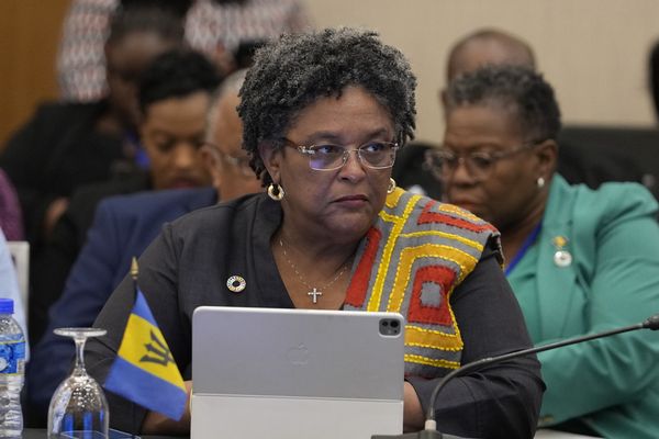 Mia Mottley première ministre de Barbade.