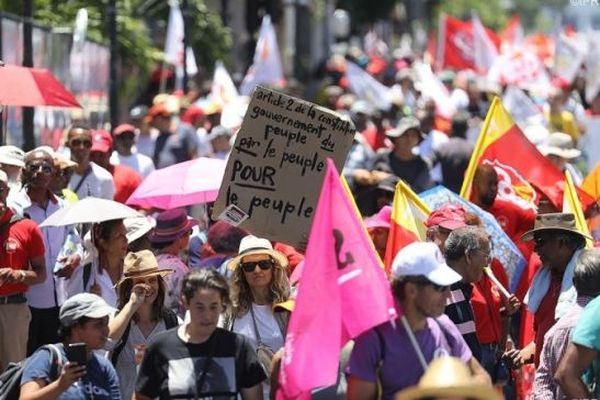 Manifestation contre la réforme des retraites, à La Réunion.