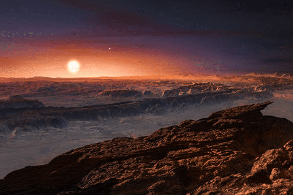 Vue d'artiste de la surface de Proxima b 