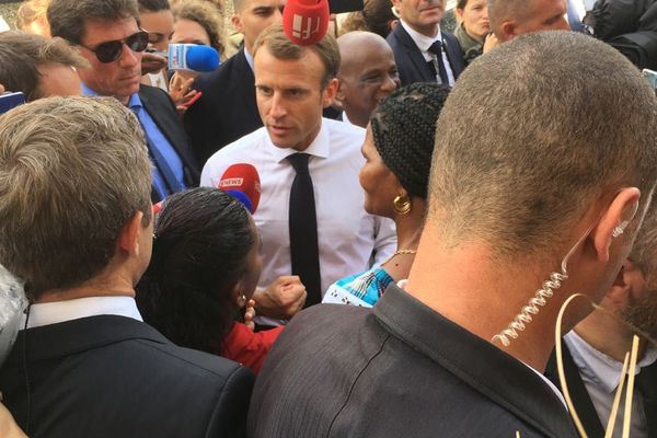 Le président Macron lors de sa visite en Martinique (Saint-Pierre) le 27 septembre 2018.