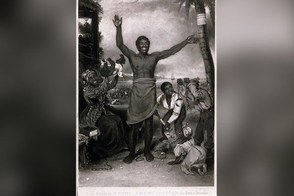 Gravure célébrant l’abolition de l’esclavage dans les colonies britanniques en 1833.