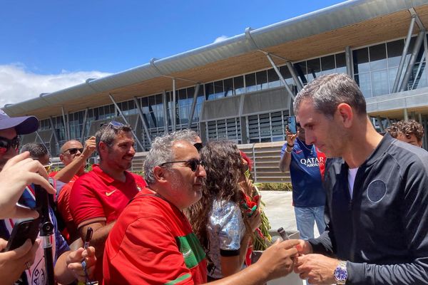 Pedro Miguel Pauleta lors de son arrivée à La Réunion