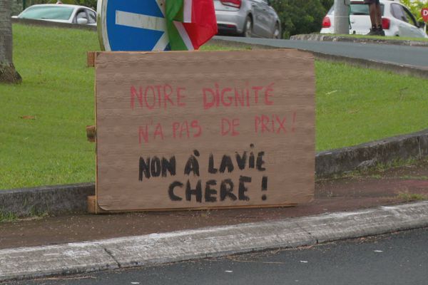 Des militants contre la vie chère de Guadeloupe ont mené une action de sensibilisation, à destination des consommateurs, au niveau du rond-point de Destreland - 30/11/2024.