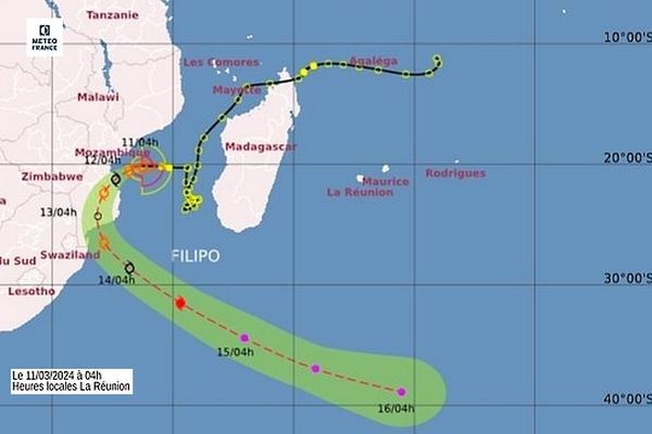 La tempête tropicale modérée Filipo se rapproche de la côte Sud-Est du Mozambique