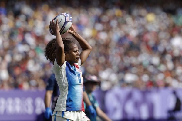 Yolaine Yengo, lors des matchs de poule du tournoi olympique ce lundi au Stade de France