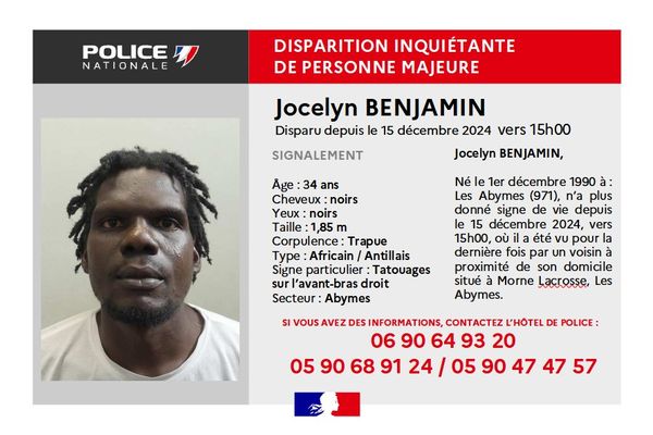 Disparition inquiétante de Jocelyn Benjamin