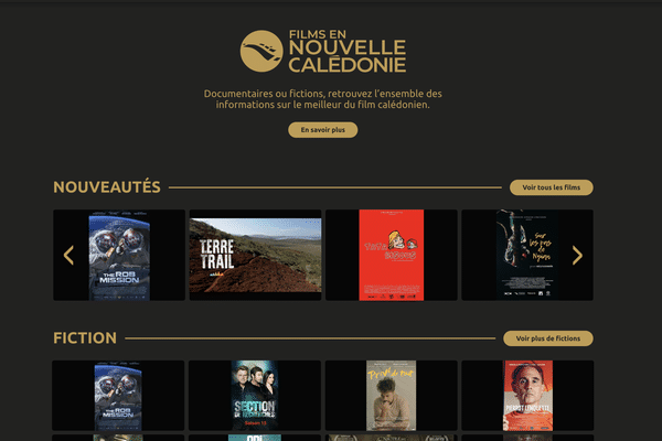 La page d'accueil de la nouvelle plateforme de films calédoniens