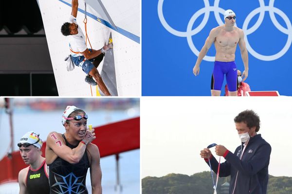 Les Calédoniens Bassa Mawem, Maxime Grousset, Lara Grangeon et Thomas Goyard, lors des Jeux olympiques de Tokyo qui se sont déroulés du 23 juillet au 8 août 2021.