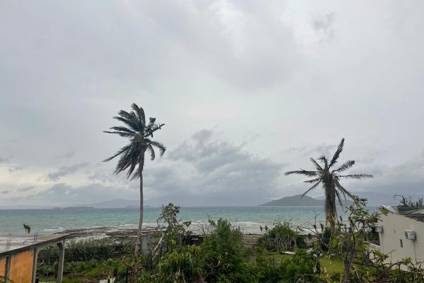 Tempête Dikeledi : Vu sur Bandrélé depuis la Petite Terre au réveil le dimanche 12 janvier