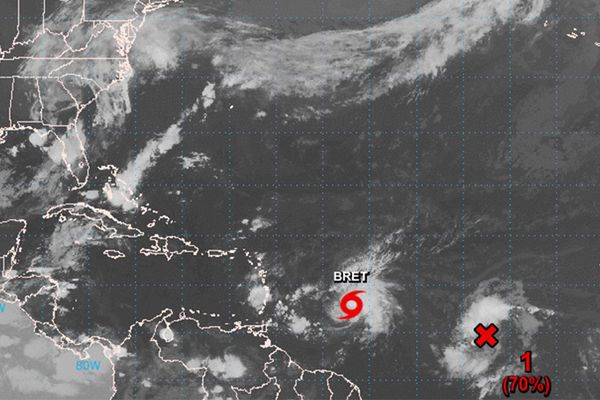 Situation de la tempête tropical Bret mercredi 21 juin après 7h.