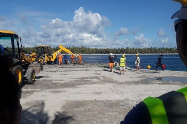 Atterrage câble Natitua à Rangiroa