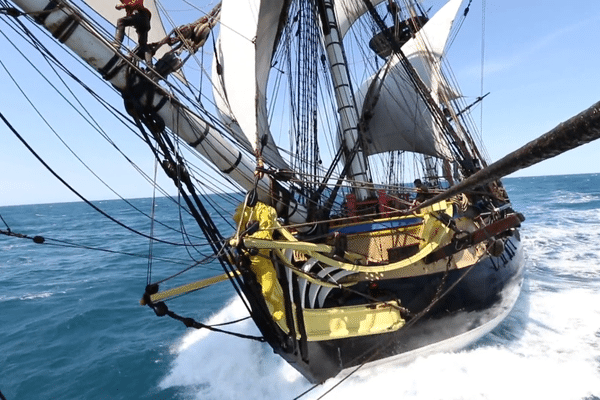 A bord de l'Hermione.