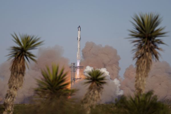 La decollage de la fusée Starship de SpaceX quelques minutes avant l'explosion.