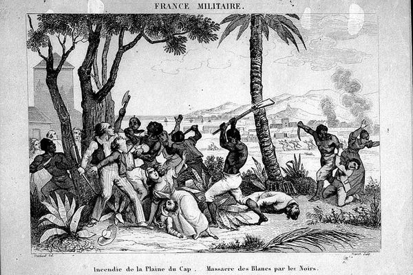 Illustration : Le massacre de la Plaine du Cap", le grand soulèvement des esclaves de Saint-Domingue, en août 1791