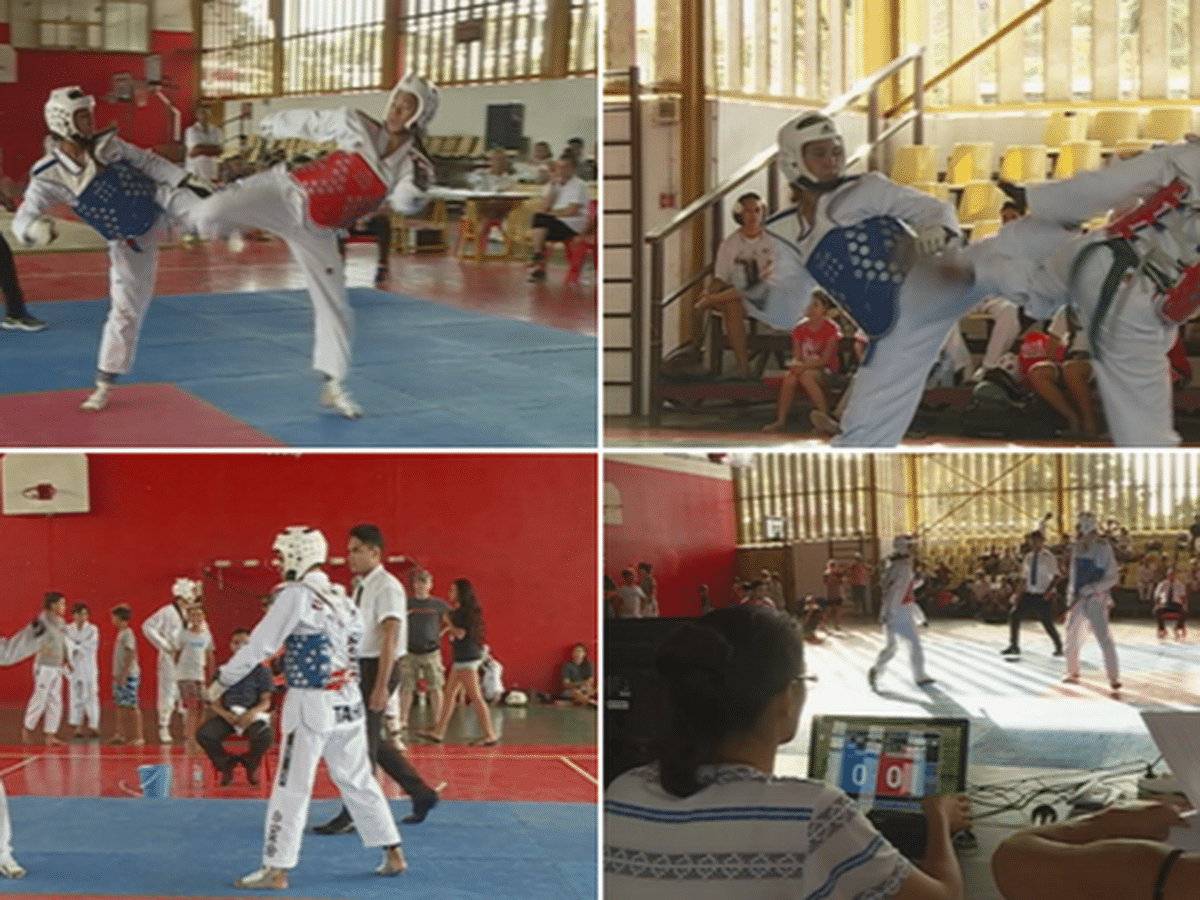 taekwondo saut en arrière coup de pied