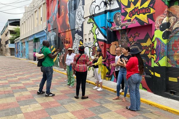 Des habitants de Kingston visitent le quartier des arts