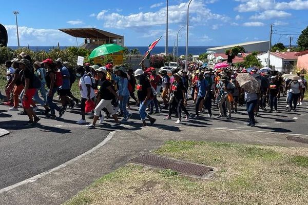 Mobilisation du Collectif d'organisations en lutte, à Basse-Terre - 22/01/2022