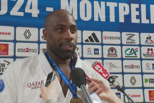 Teddy Riner lors de la Ligue des champions à Montpellier ce samedi 21/12/2024