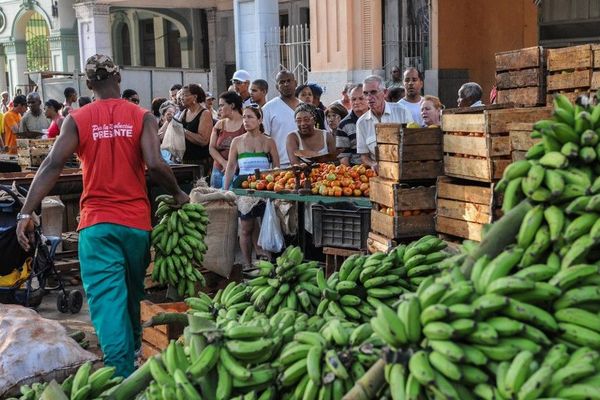 Marché dans les rues de La Havane à Cuba. 