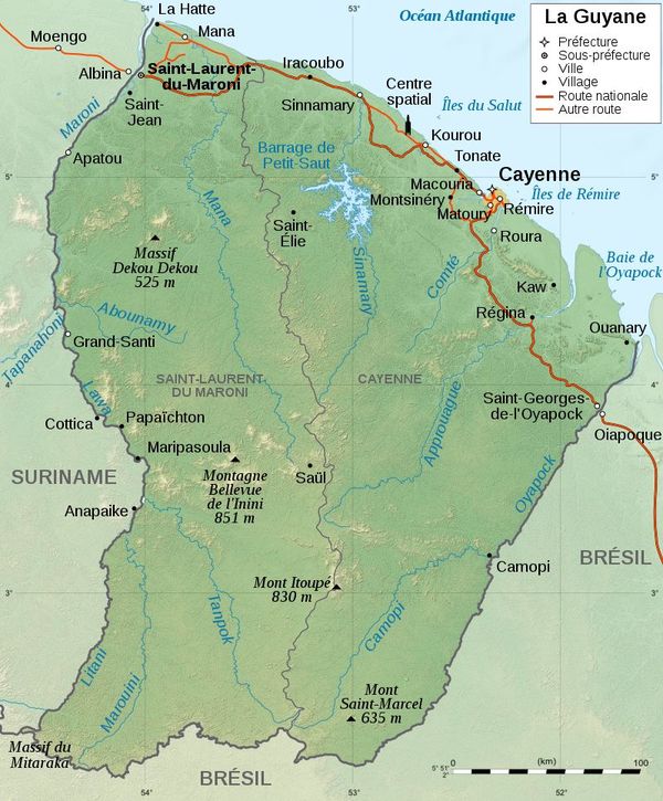 Carte Guyane