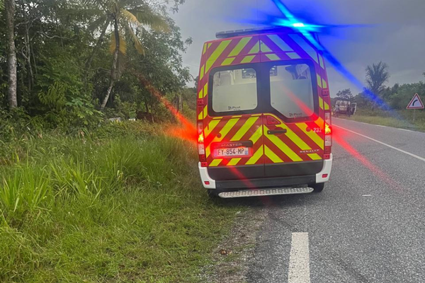 Accident sur la route nationale 1 ce 5 décembre, les sapeurs-pompiers sont sur place